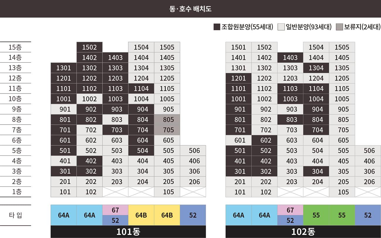 부천역 에피트 어바닉 동호수 배치도